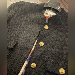 Zara black tweed jacket